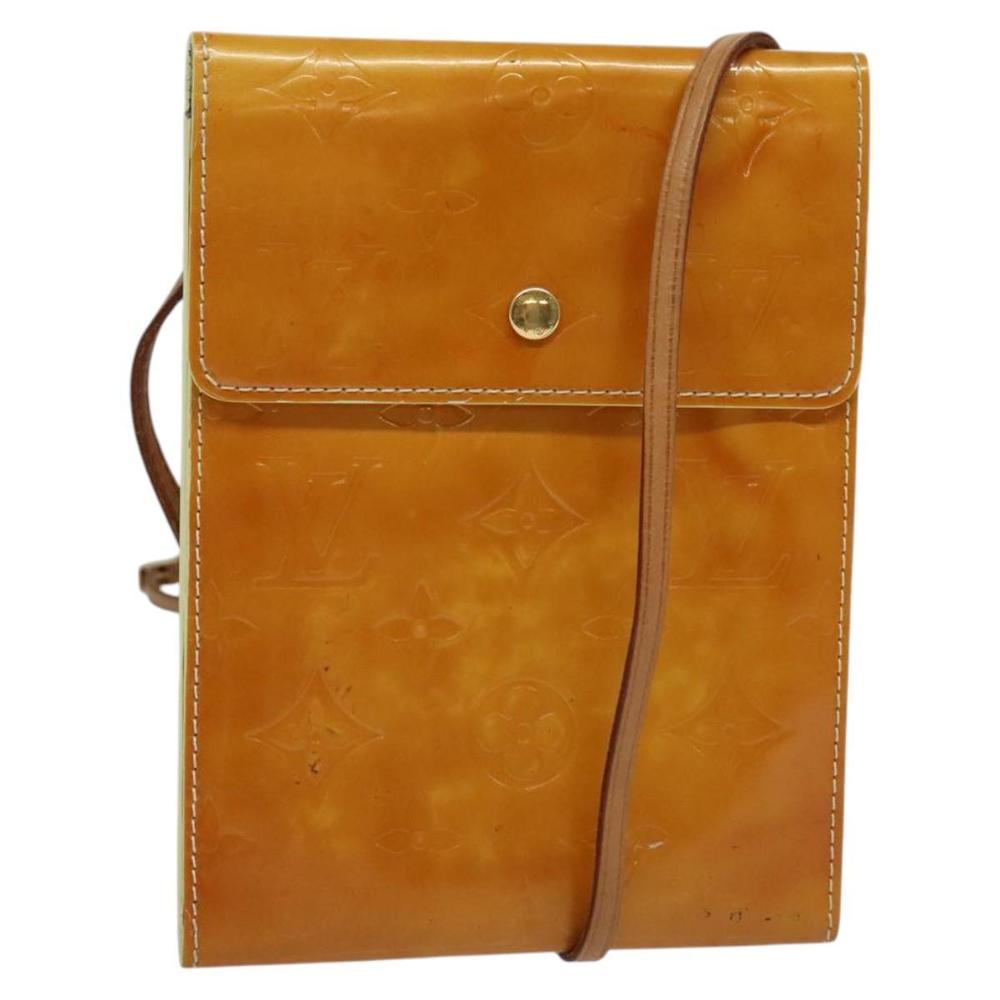 LOUIS VUITTON Monogram Vernis Kenmare Pouch Yellow M91060 LV Auth BA5414